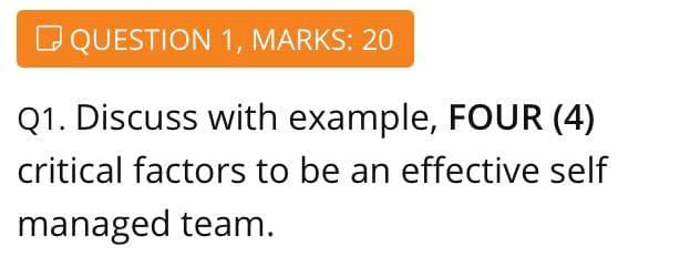O QUESTION 1, MARKS: 20 Q1. Discuss with example,