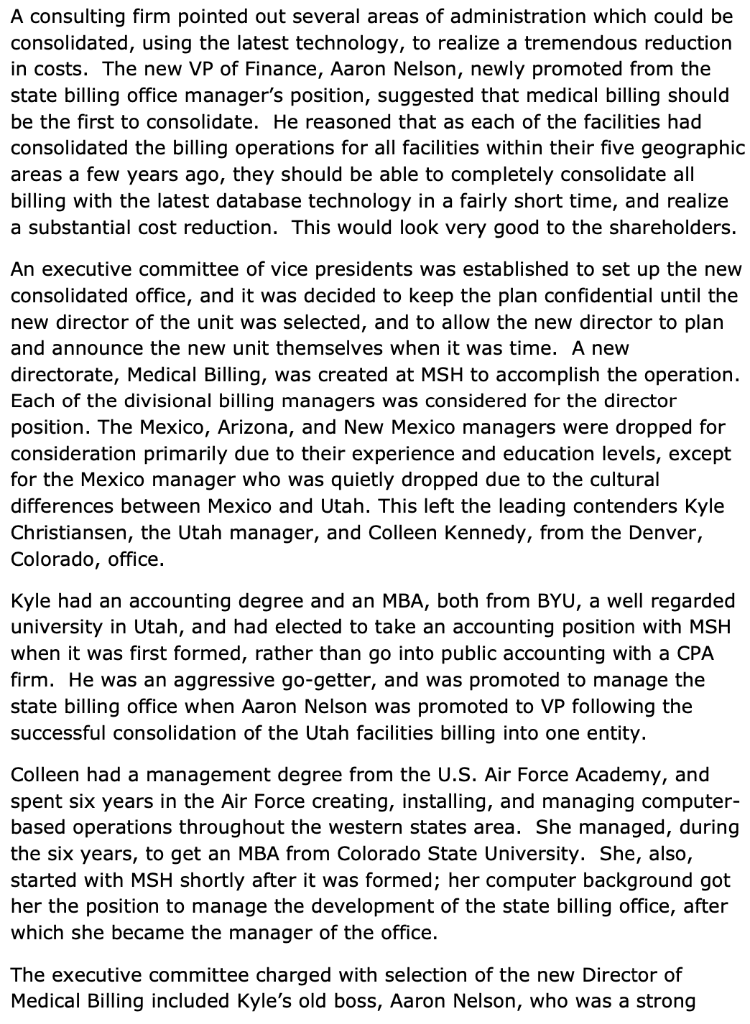 PART 1 Definition of the situation: minimum of