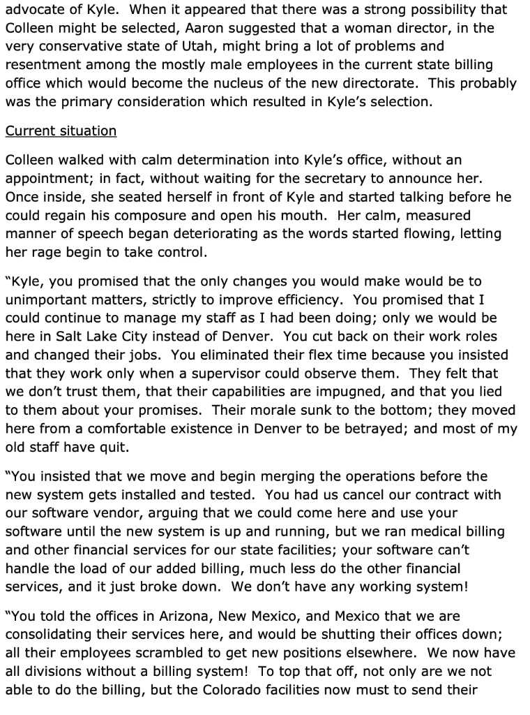 PART 1 Definition of the situation: minimum of