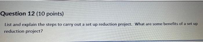 Question 9 (5 points) Name the five steps shown