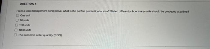 From a lean management perspective, what is the