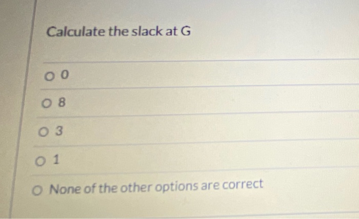 Consider the network described in the table