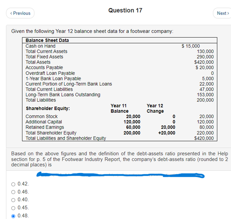 Is chosen selection correct? Question 16 <