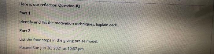 Here is our reflection Question #3 Part 1