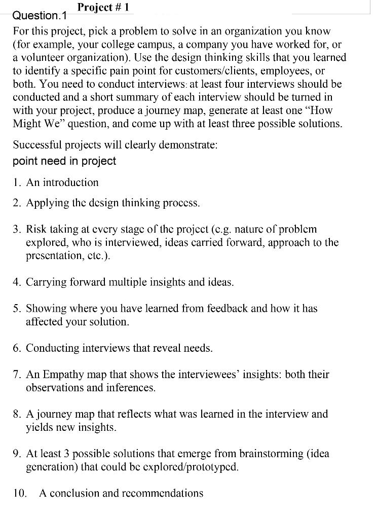 PLEASE THIS IS ONE PROJECT 1 QUESTION INSIDE