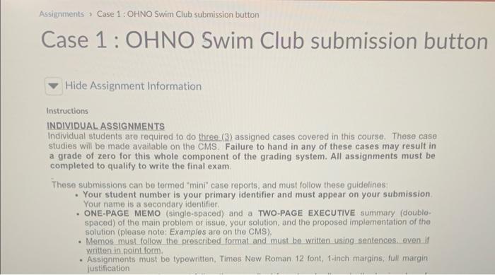 Hide Assignment Information Instructions