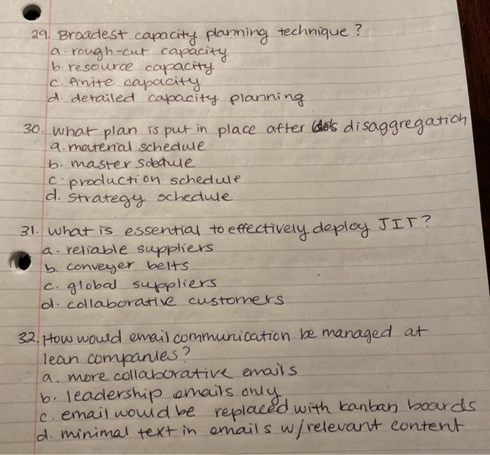 29. Broadest capacity planning technique ? a