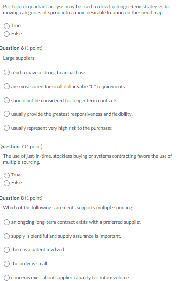 Portfolio or quadrant analysis may be used to