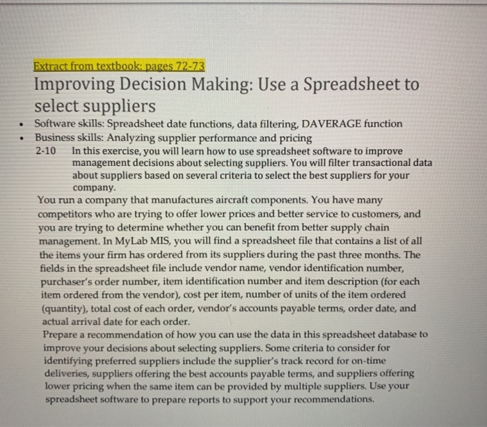 . . Extract from textbook: pages 72-73 Improving