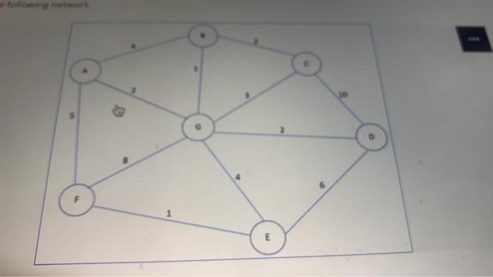 1 E If B is the source node, what is the minimum