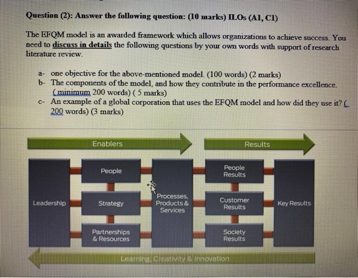 Quality management ( MAGT 414 ) Question (2):