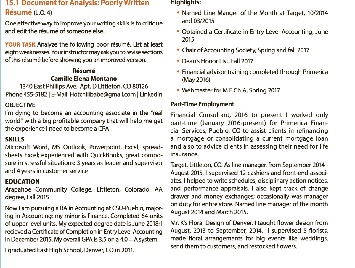 Please list 10 Weakness 15.1 Document for