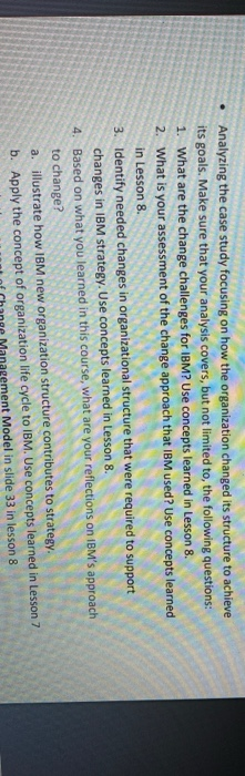 Analyzing the case study focusing on how the