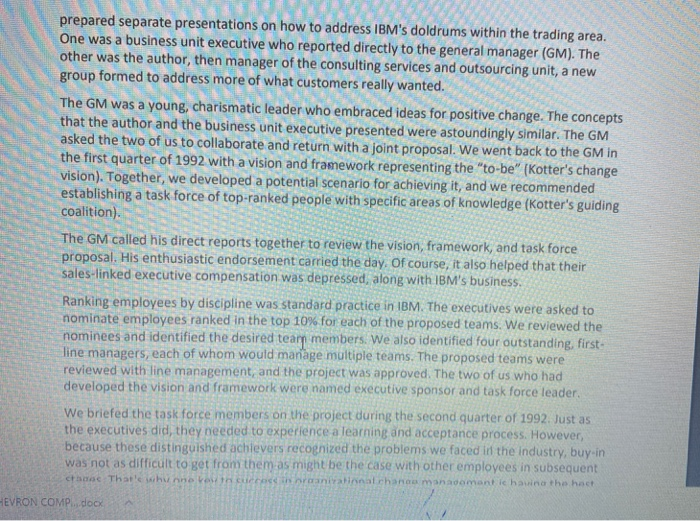 Analyzing the case study focusing on how the