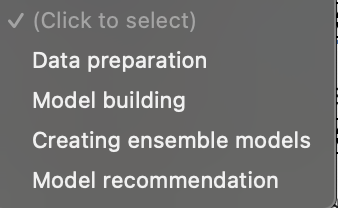 and model recommendation. When examining or reporting on a model, there are