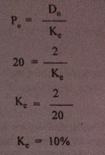 D. P. = Ke 2 20 = Ke 2 Ke 20 Ke = 10% )