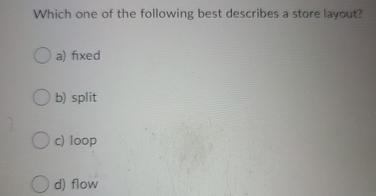 Which one of the following best describes a store