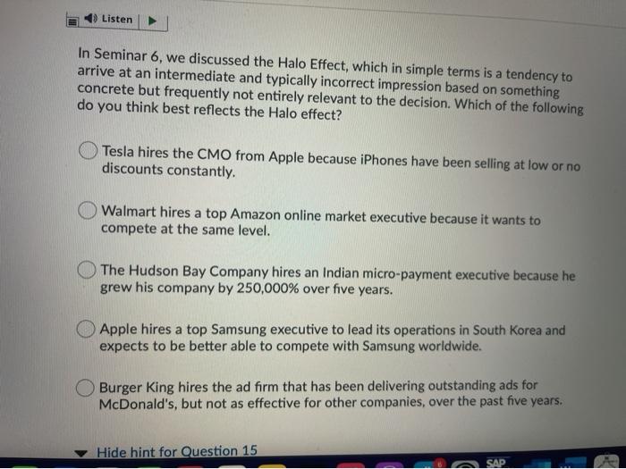 management and leadership Listen In Seminar 6, we