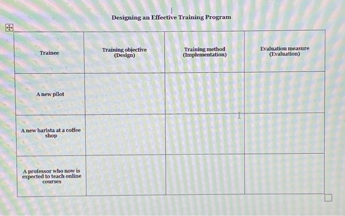 Trainee A new pilot A new barista at a coffee