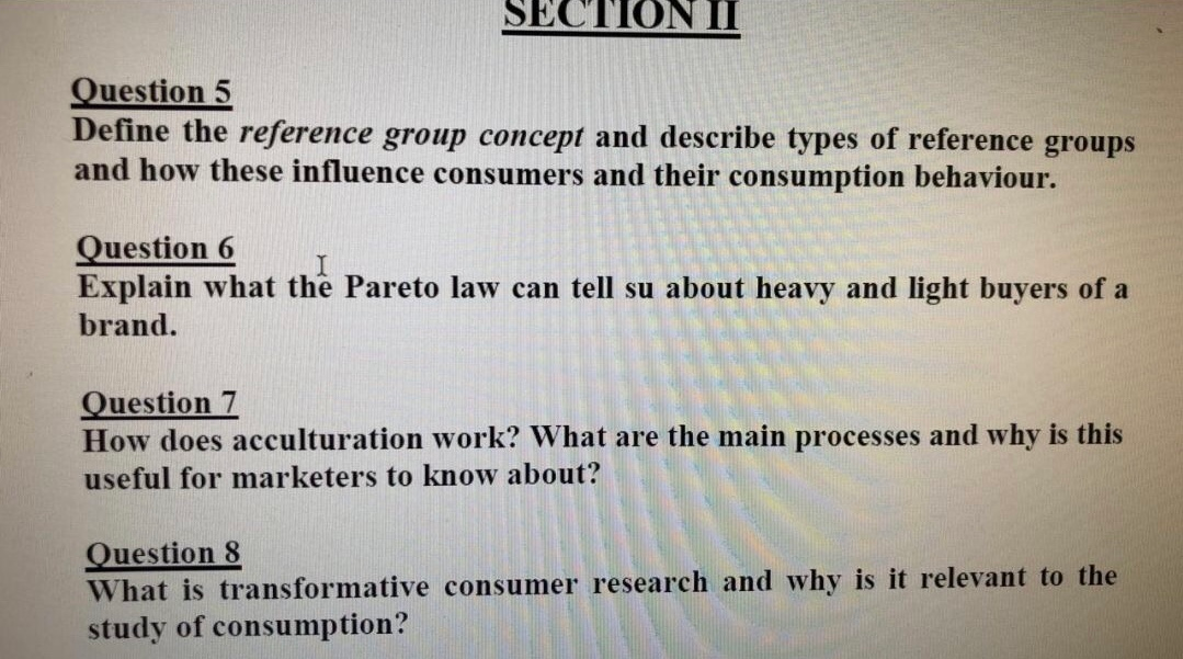 I just need to answer two of each section.