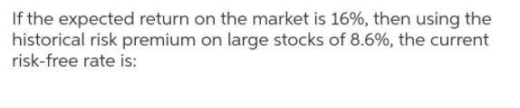 If the expected return on the market is 16%, then