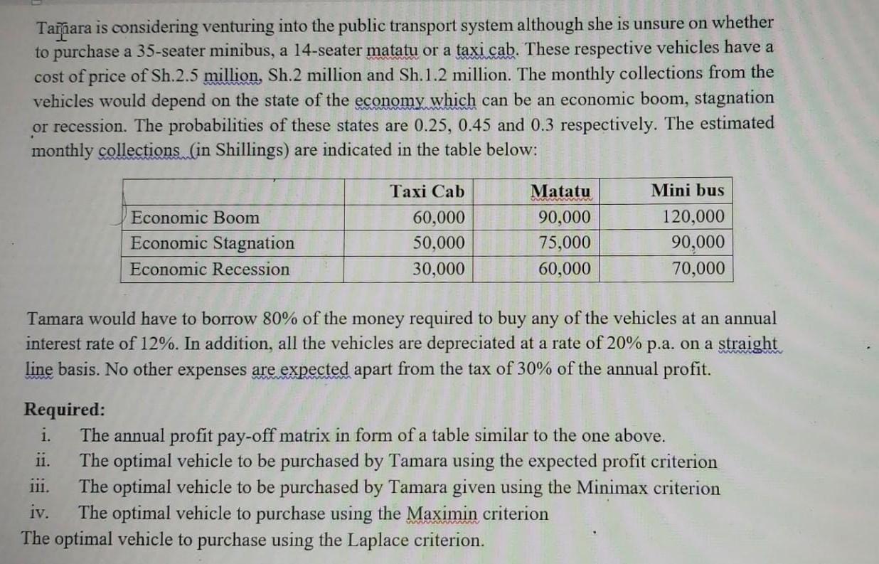 Tarara is considering venturing into the public