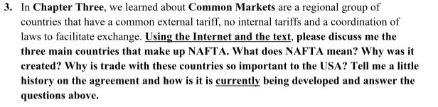 3. In Chapter Three, we learned about Common