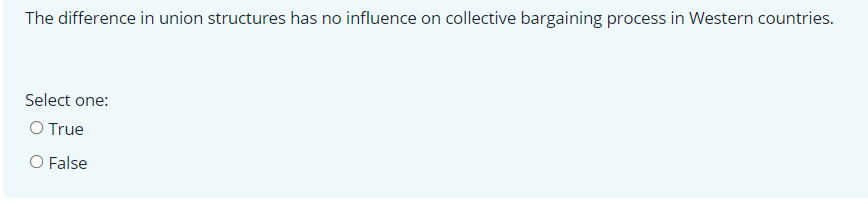 The difference in union structures has no