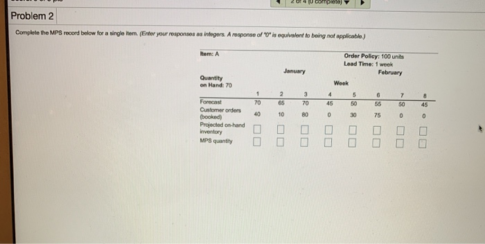 2 U14 U DD Problem 2 Complete the MPS record