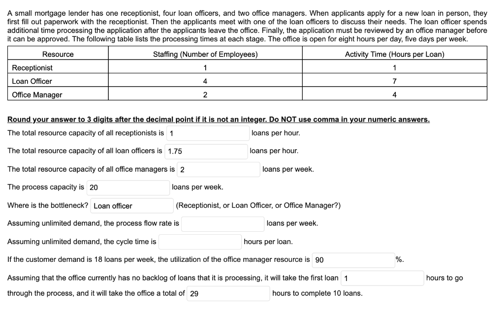 A small mortgage lender has one receptionist,