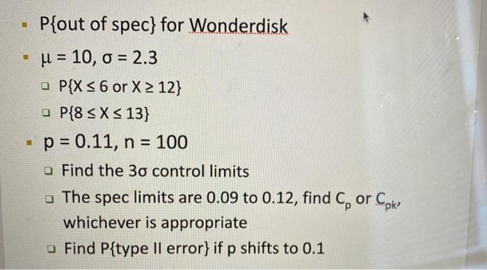 P{out of spec} for Wonderdisk 4 = 10, J = 2.3 a