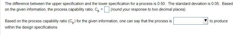 The difference between the upper specification