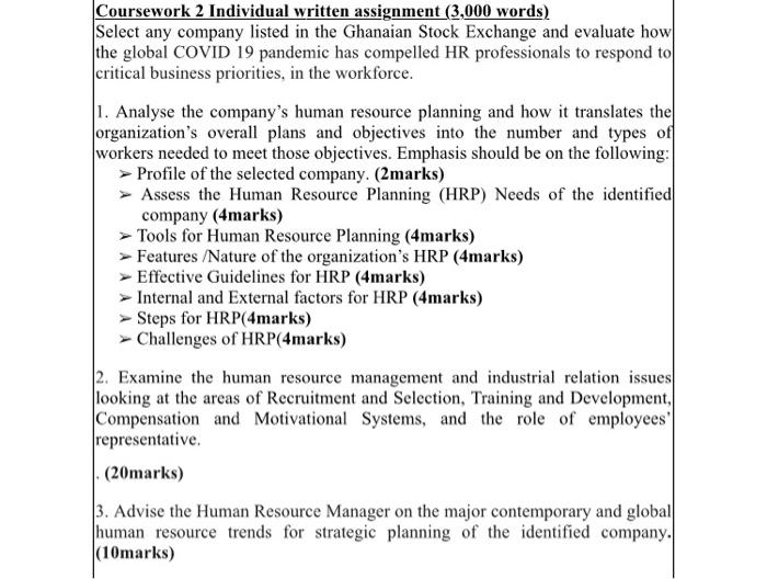 Coursework 2 Individual written assignment (3,000