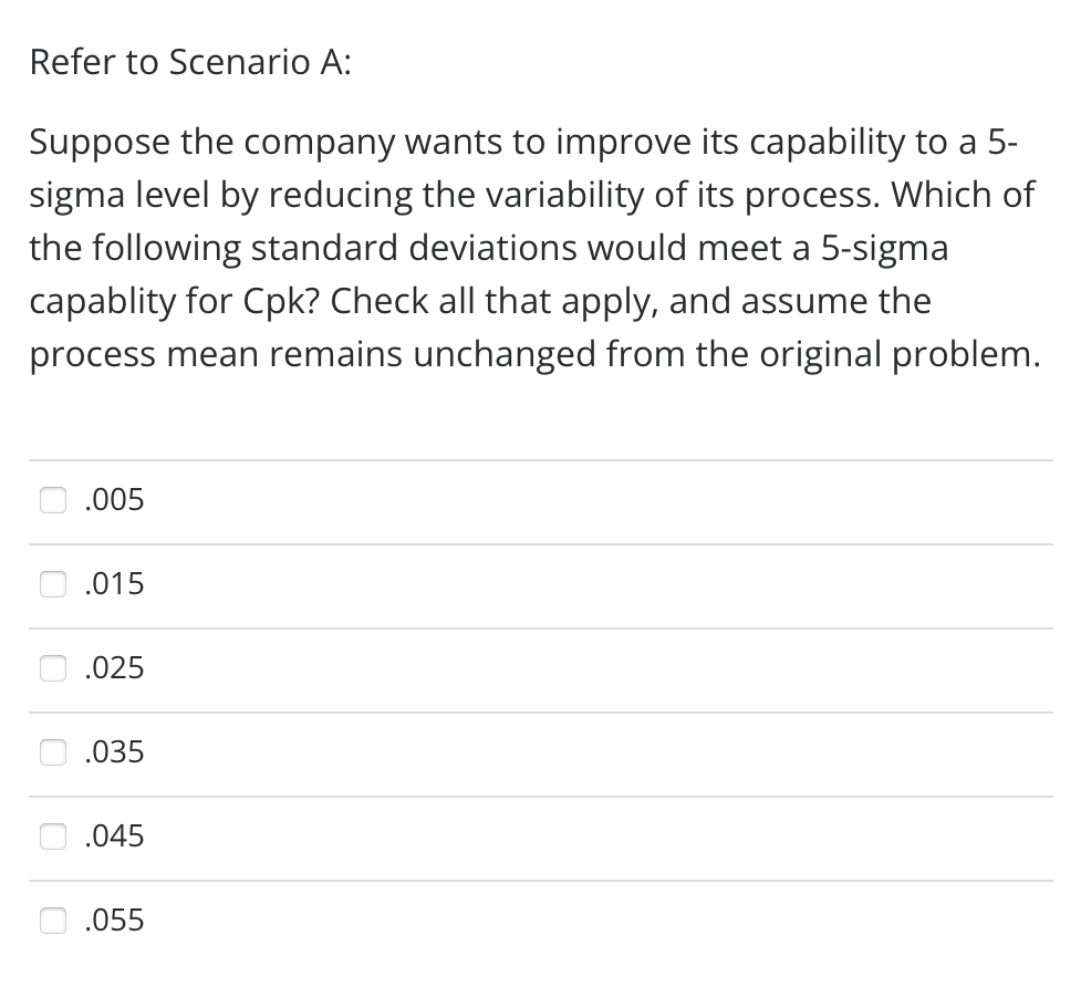 SCENARIO A: A woodcutting operation has a target