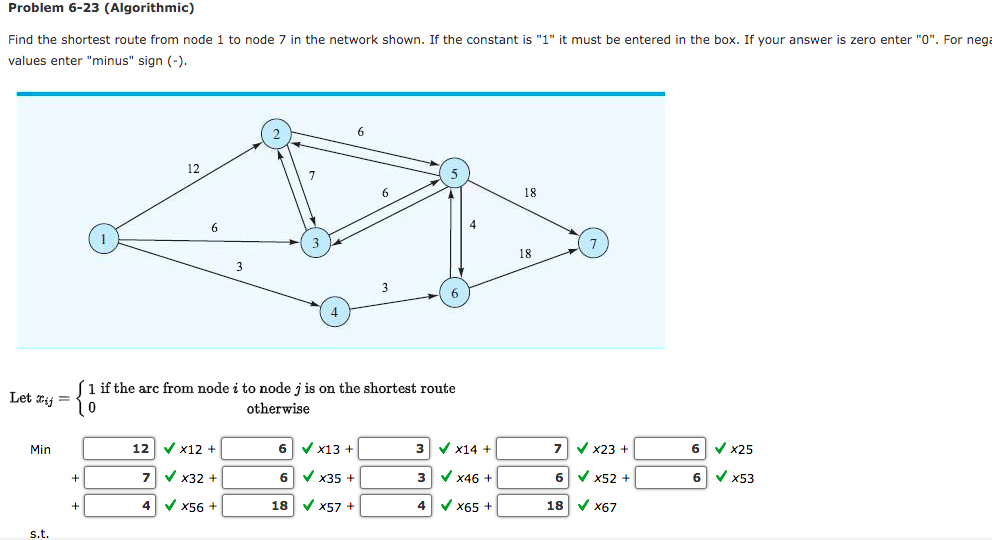 Problem 6-23 (Algorithmic) Find the shortest
