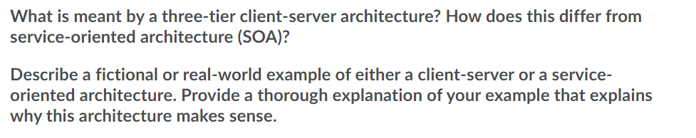 What is meant by a three-tier client-server