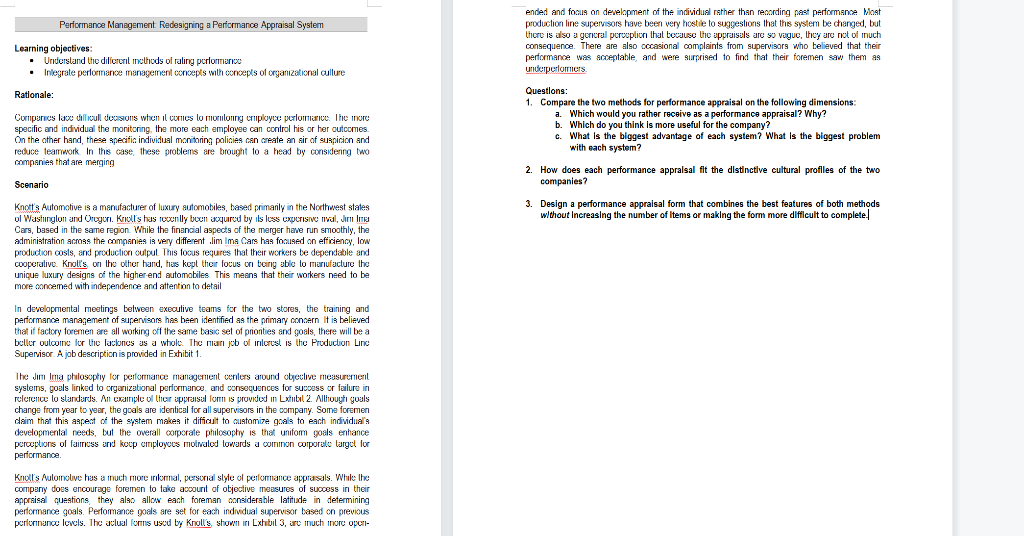 Performance Management Redesigning a Performance