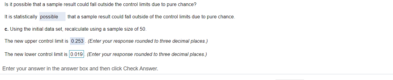 The new lower control limit is ???? (Enter your