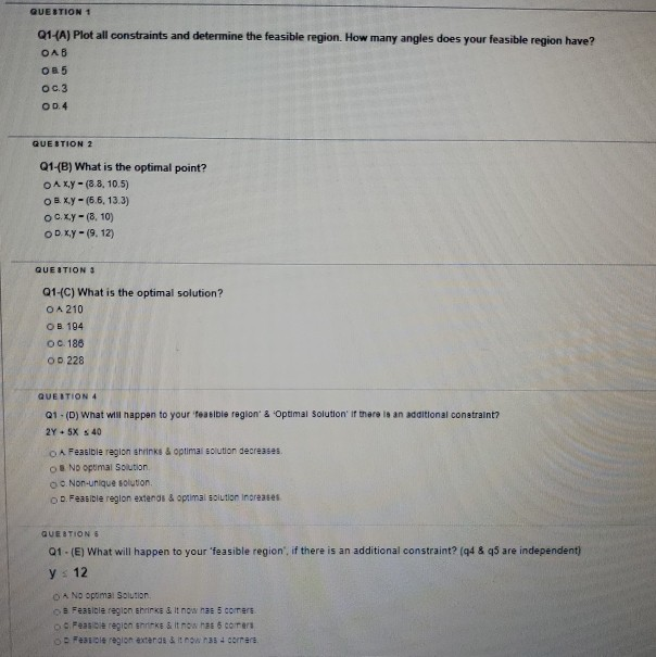 Q1. Graphical Solution Consider the following