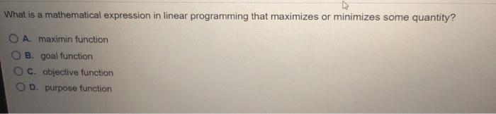 What is a mathematical expression in linear