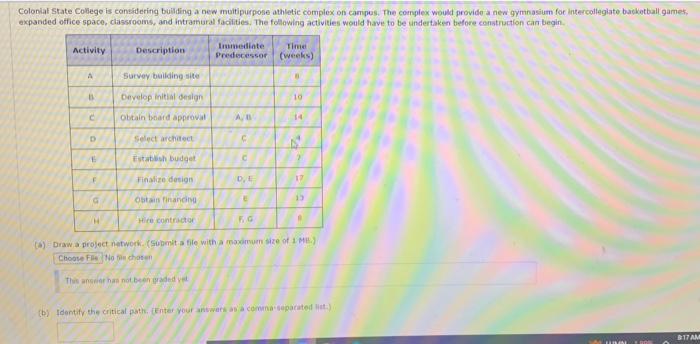 Colonial State College is considering building a