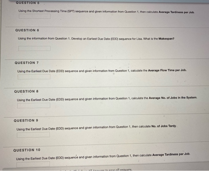 tion completion Status: QUESTION 1 Due Date Lisa