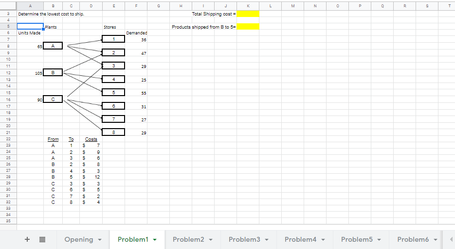 solve using only excel please B c E F G H K L M N