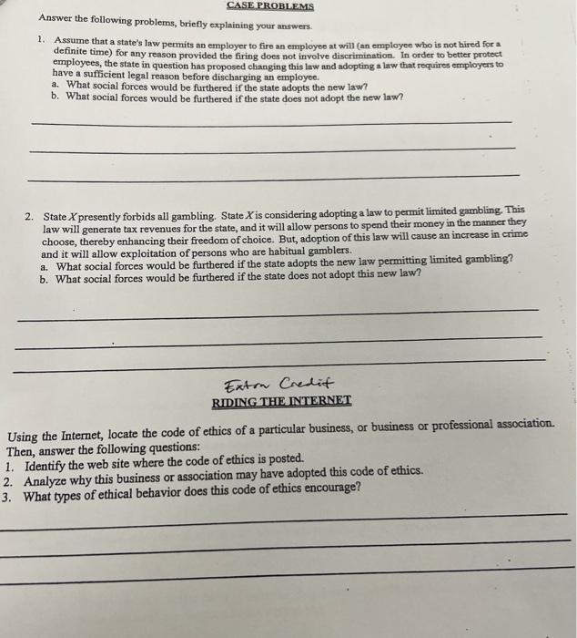 need it done asap CASE PROBLEMS Answer the