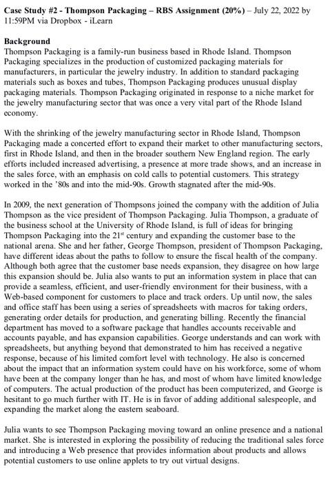 case study of thompson Case Study #2 - Thompson