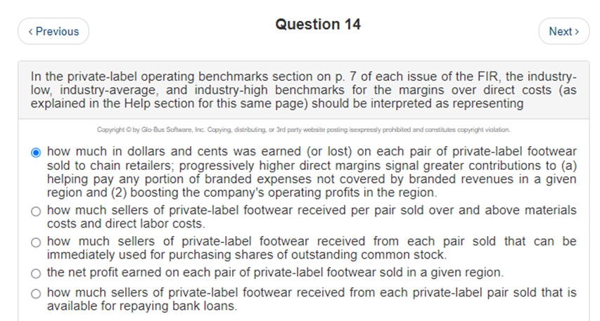 Is chosen selection correct? Question 14 <