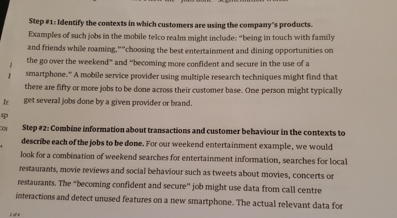 Read the article "A New Framework for Customer