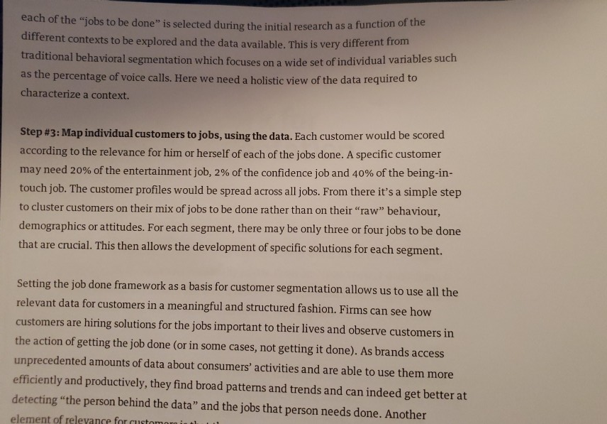 Read the article "A New Framework for Customer