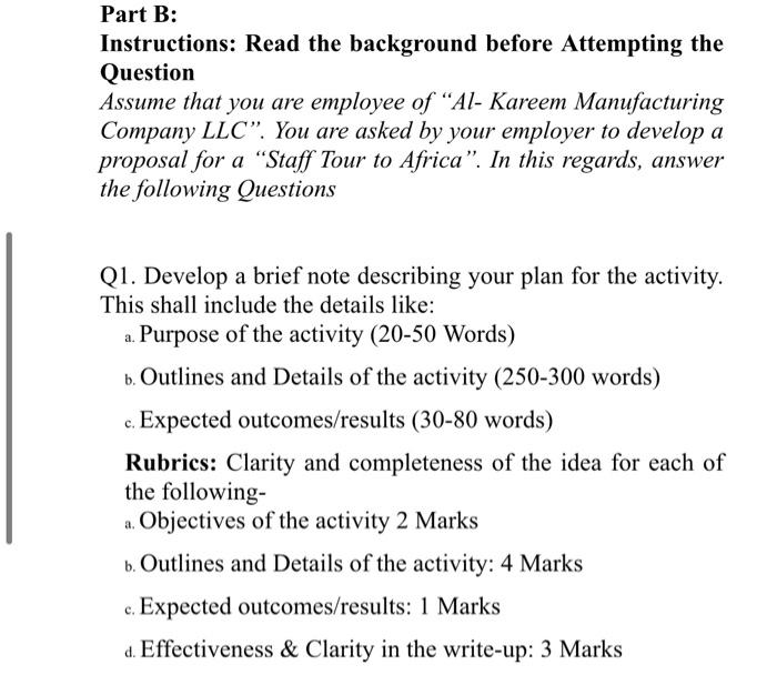 Part B: Instructions: Read the background before