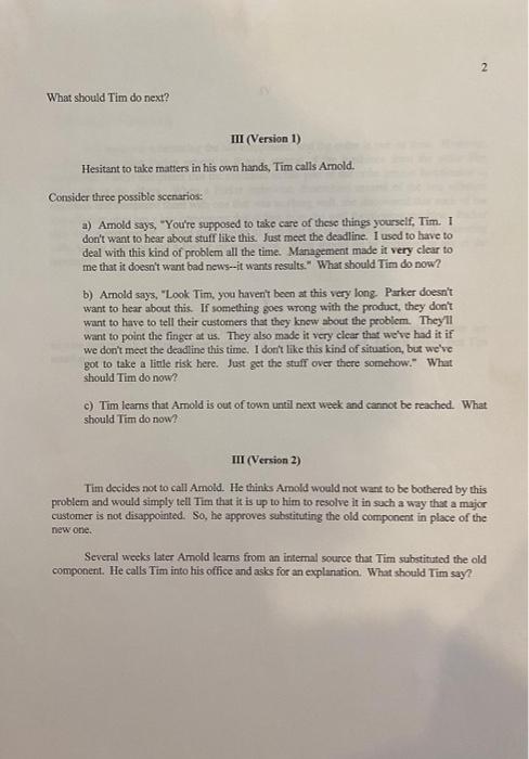 the answer for third paragraph bothe version one